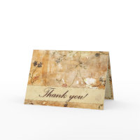 Thank you card in cream and brown card