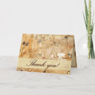 Thank you card in cream and brown card