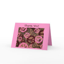 Thank You! Card-Peace Signs/Camo Look Design by pammys Thank You! Card-Peace Signs/Camo Look Design