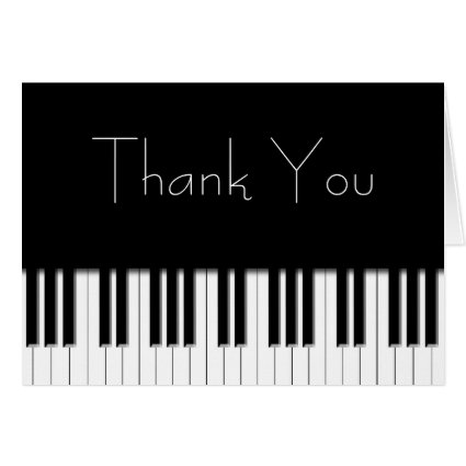 Thank You Card - Piano Keys black white