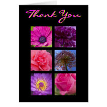 Thank You Card - Pink Purple Flowers
