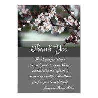 thank you card plum flowers custom invites