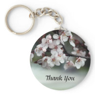 thank you card plum flowers keychains