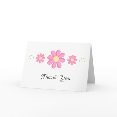 thank you card - pretty pink flowers by vdeneen