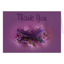 Thank You Card - Purple Fairys Feather