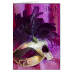 Thank You Card - Purple Masquerade Mask