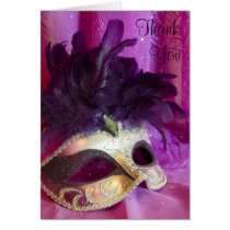 Thank You Card - Purple Masquerade Mask