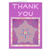 Thank You Card - Purple Star Fractal Pattern