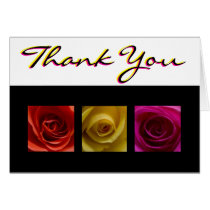 Thank You Card - Roses pink yellow orange