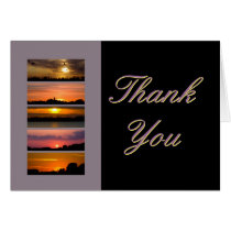 Thank You Card - Sunset Strips purple pink orange