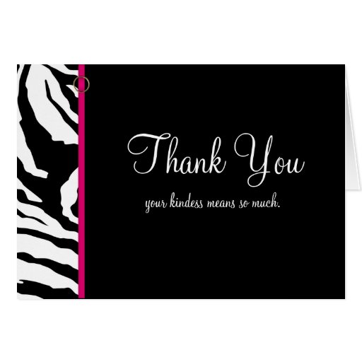 Thank You Card Template ** Bold Zebra Print | Zazzle