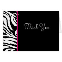 Thank You Card Template ** Bold Zebra Print