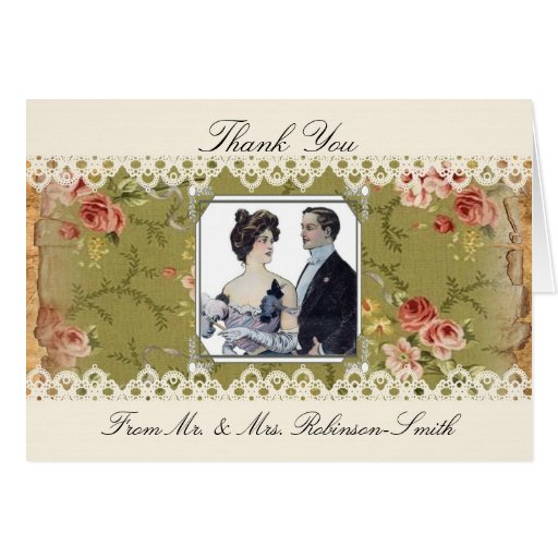 Thank You Card Victorian Couple Zazzle