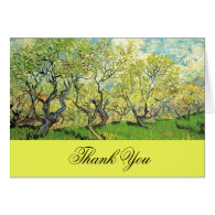 Thank you card, Vincent van Gogh,Orchard in Blosso Greeting Cards