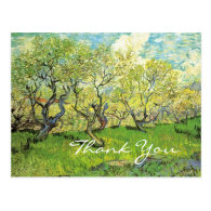 Thank you card, Vincent van Gogh,Orchard in Blosso Post Cards