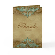Thank You Card Wedding Antique Verdigris card
