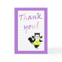 Thank you card with cute cat acknowledgement