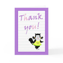 Thank you card with cute cat acknowledgement