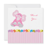 Thank You Card with Cute Elephant Personalized Invite