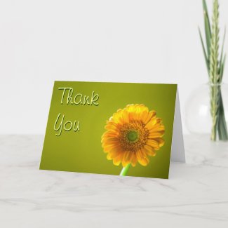 Thank You Card - Yellow Daisy Gerbera Flower