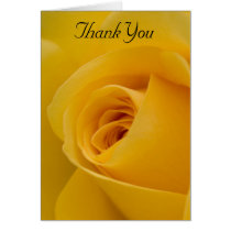Thank You Card - Yellow Rose with Raindrop