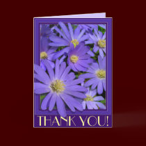 Thank You Cards Blue Flowers Custom Greeting Card
