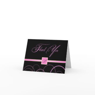 Thank You Cards - Pink and Black card