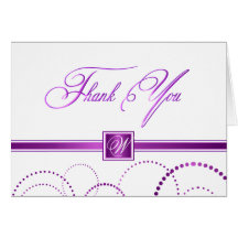 Thank You Cards - Purple and White - Custom
