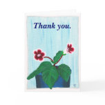 Thank you, cards with a painted gloxinia flower