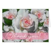 Thank You Cards with White Roses