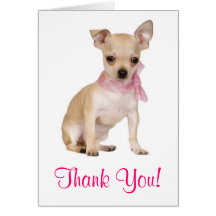 Thank You  Chihuahua Puppy Dog Greeting Card