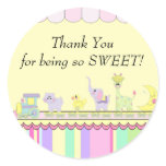Thank You! Circus Baby Train Baby Shower Sticker