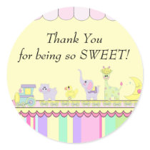 Thank You! Circus Baby Train Baby Shower Sticker