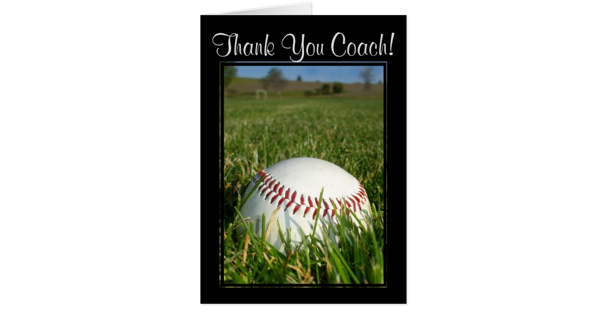 thank you coach baseball greeting card zazzle coach thank you cards
