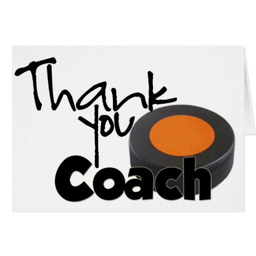 Thank You Coach, Hockey Greeting Cards Zazzle