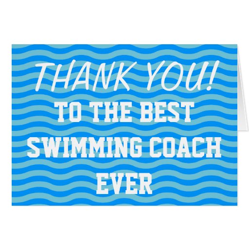 Thank you coach swim greeting cards Zazzle