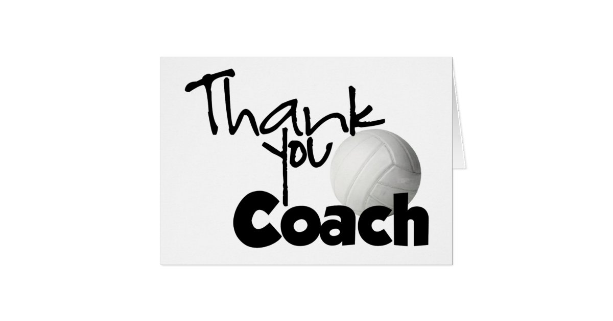 Thank You Coach Volleyball Card Zazzle