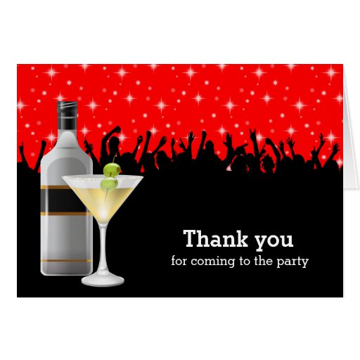 Thank you Cocktail party Card Zazzle