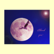 Thank you - collage with full moon and bird postcards by Rainmountain Thank you - collage with full moon and bird postcards