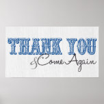 "Thank You & Come Again" Ocean Blue posters