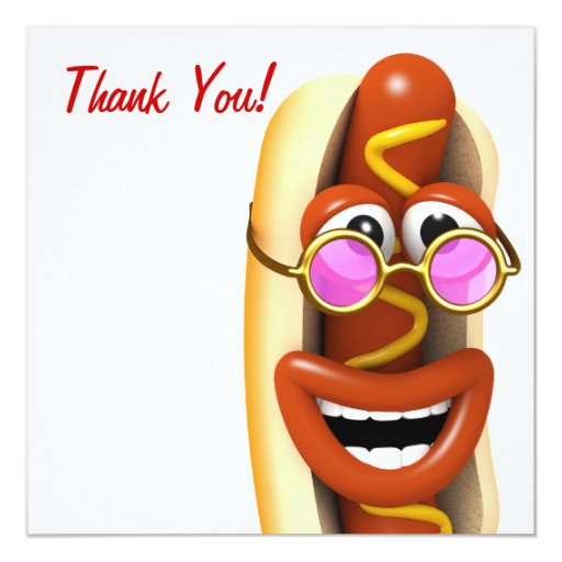 Thank You! Cool Hippy Hot Dog Card Zazzle