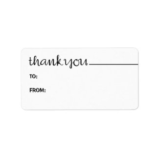 Thank You Cursive black Gift Tag label