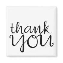 Thank You Cursive black Magnet magnets