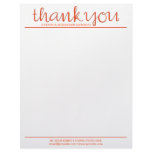 Thank You Cursive tangerine Letterhead