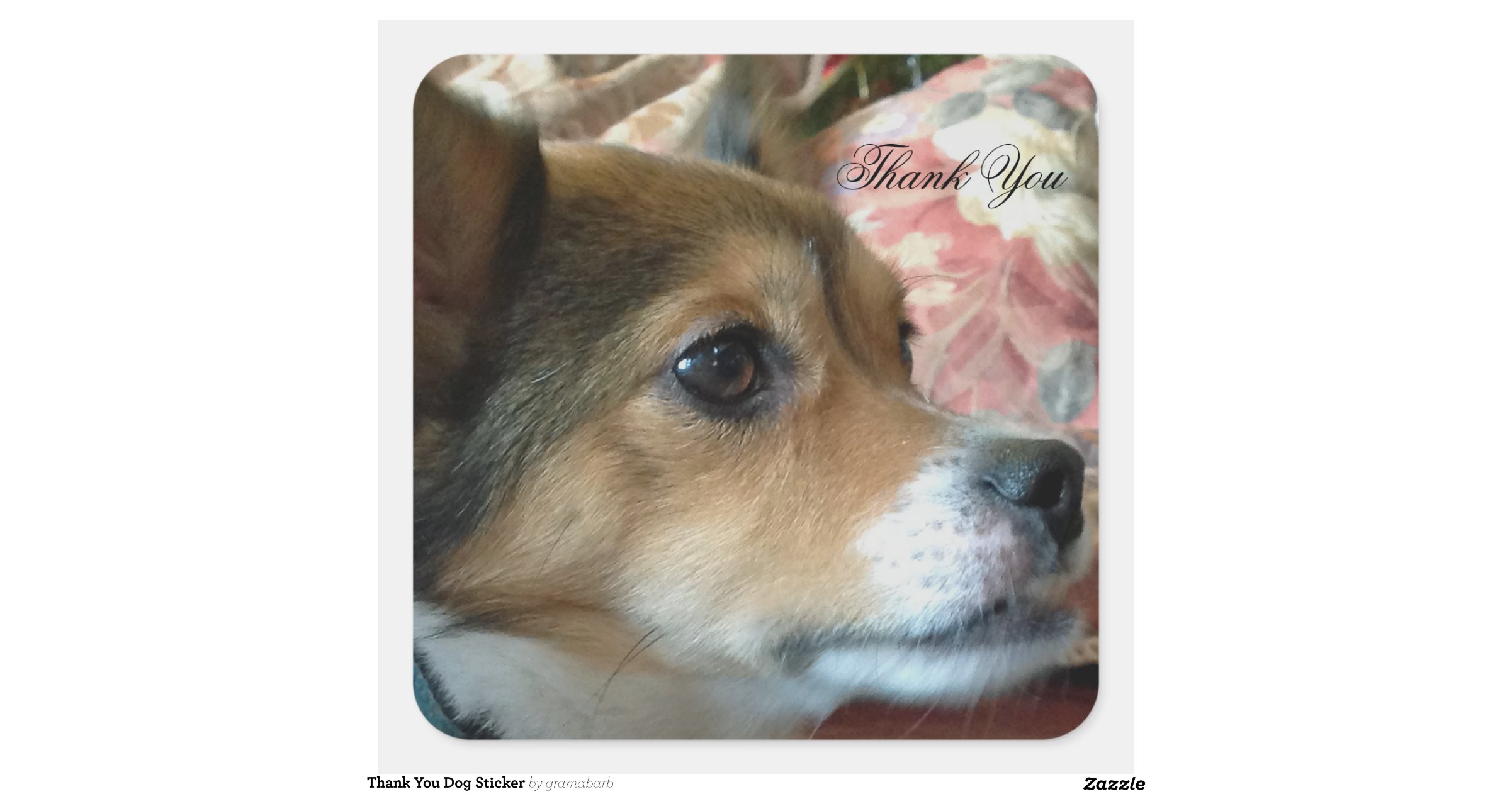 Thank You Dog Sticker | Zazzle
