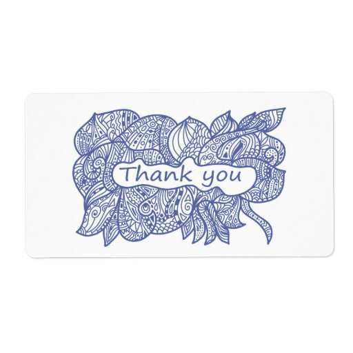 Thank you doodle personalized shipping labels