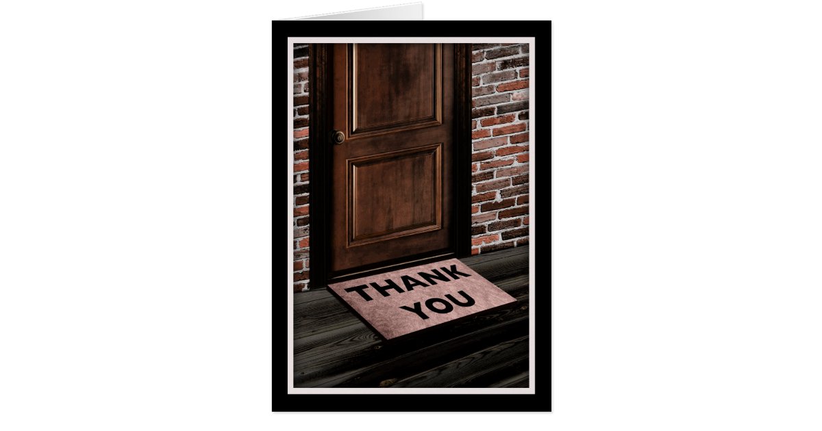 thank you door mat card Zazzle