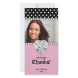 Thank You Dots Lace Pearls Jewel Sweet 16 photo cards