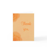 Thank you, Faded orange roses, wedding note cards