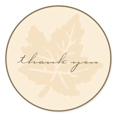 Thank You Fall Collection Round Stickers